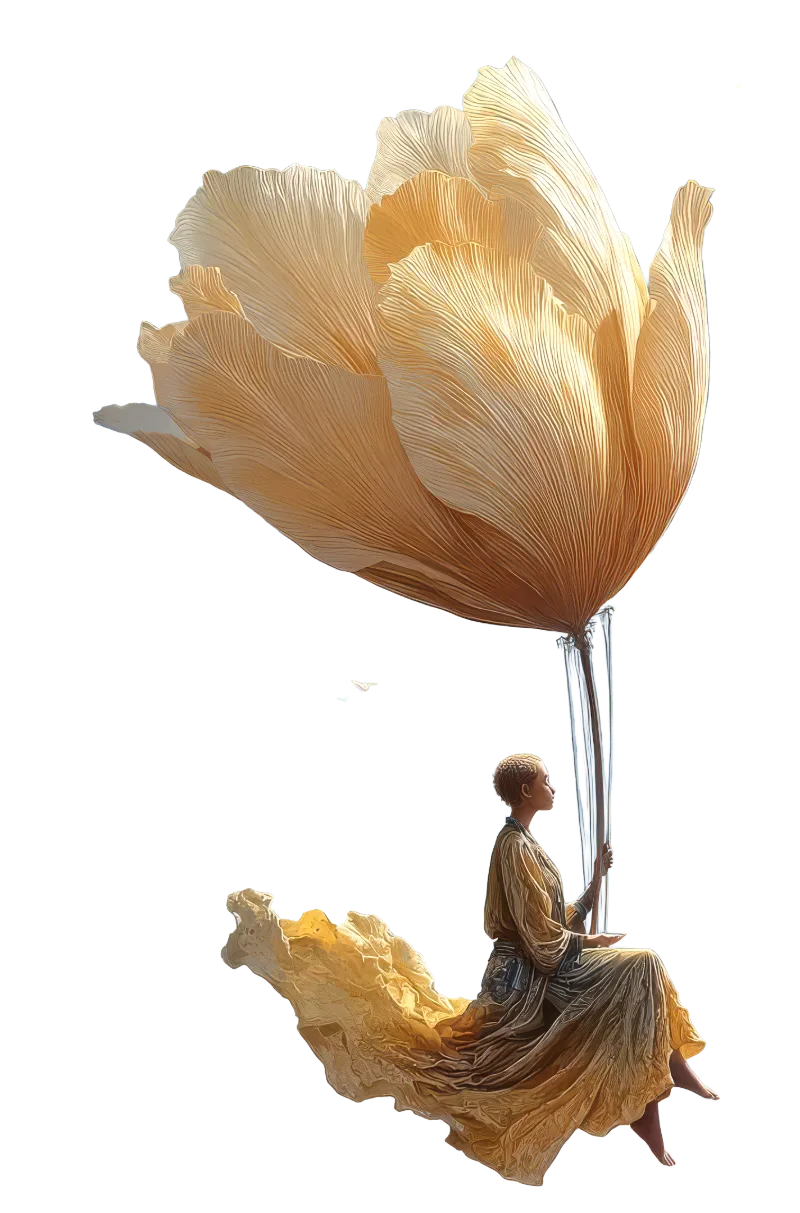 Ilustración tulipán realismo mágico - Golden Deluxe VIP